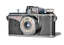  a fine art print of an Agilux Agiflash retro camera on white