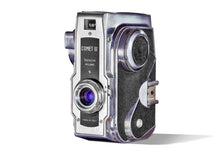  a fine art print of a Bencini Comet III retro camera on white